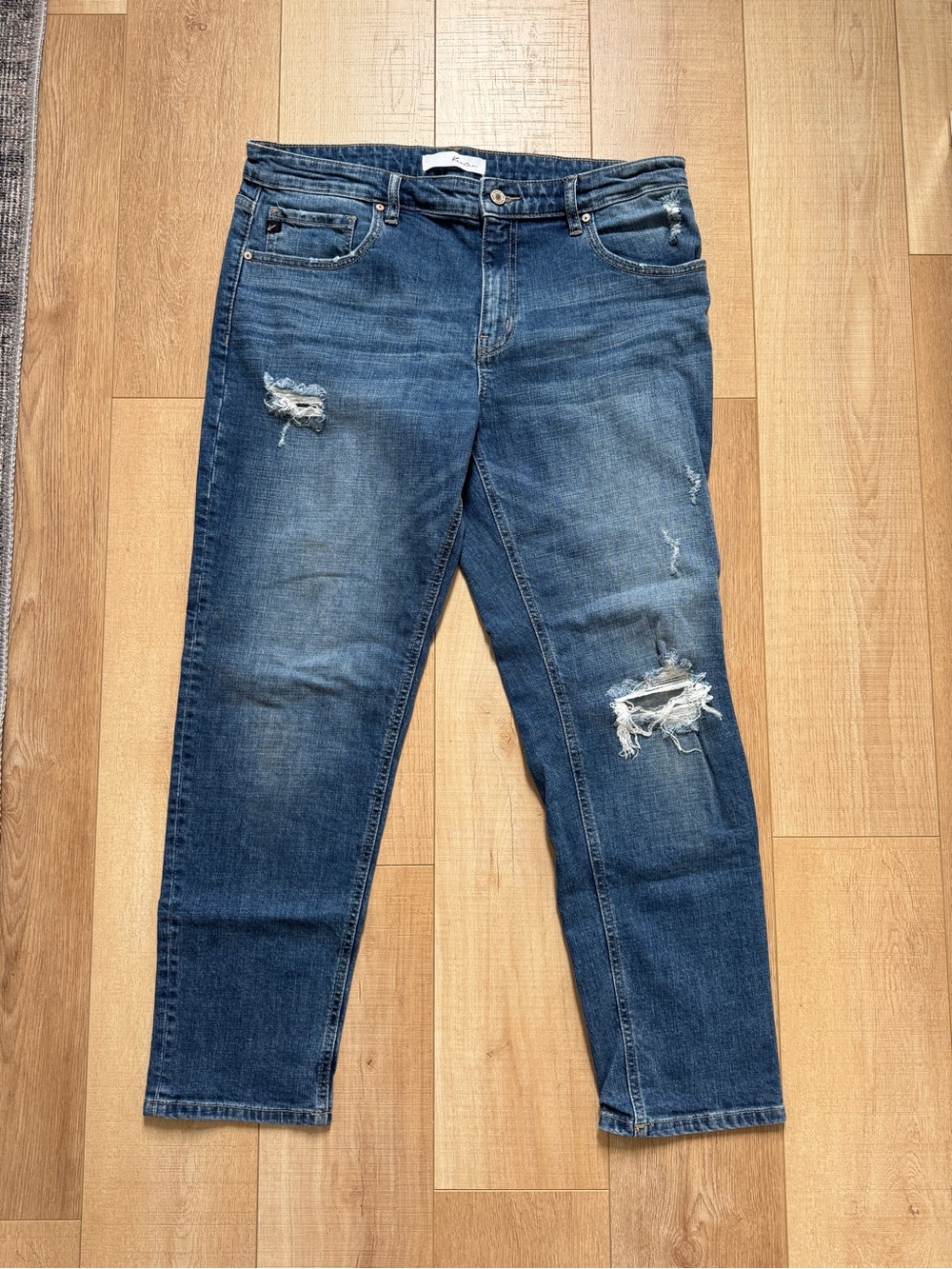 KanCan Women’s Distressed Dark Blue Jeans